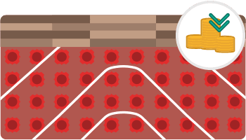 Underfloor heating reduce energy bills icon